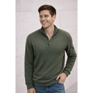 UNTUCKit 100% Extrafine Merino Wool Quarter-Zip Sweater Mens Medium